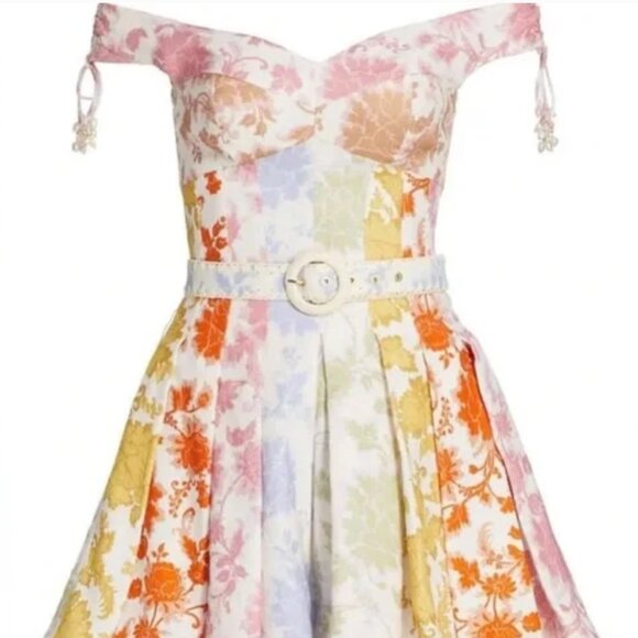 Zimmermann Off the Shoulder A-Line Mini Dress in Linen - Picture 2 of 13